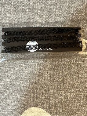 3 black Stretch Choker Necklace new